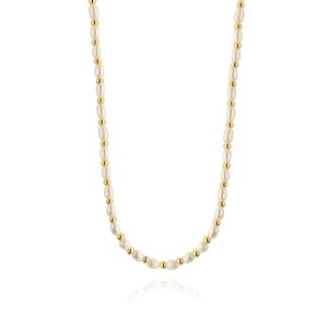 Srebrny pozłacany naszyjnik z perełkami Supreni choker