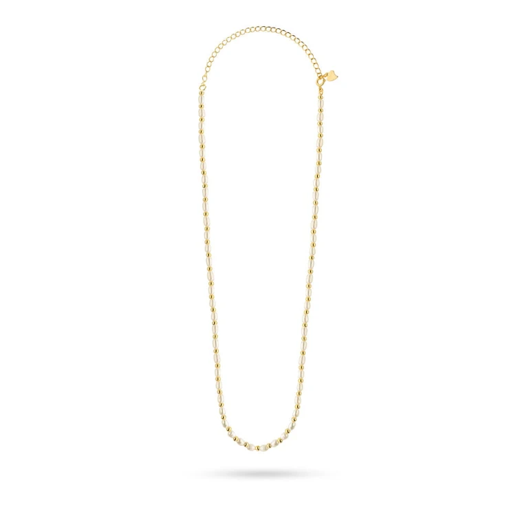 Srebrny pozłacany naszyjnik z perełkami Supreni choker