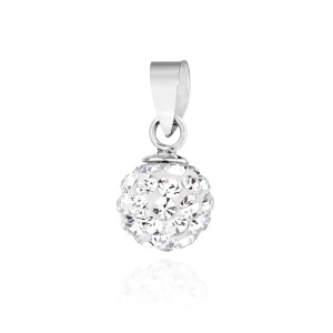 Srebrny wisiorek błyszczący koralik shamballa Swarovski 8mm Soledo