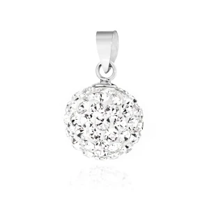 Srebrna zawieszka błyszczący koralik shamballa Swarovski 12mm Soledo