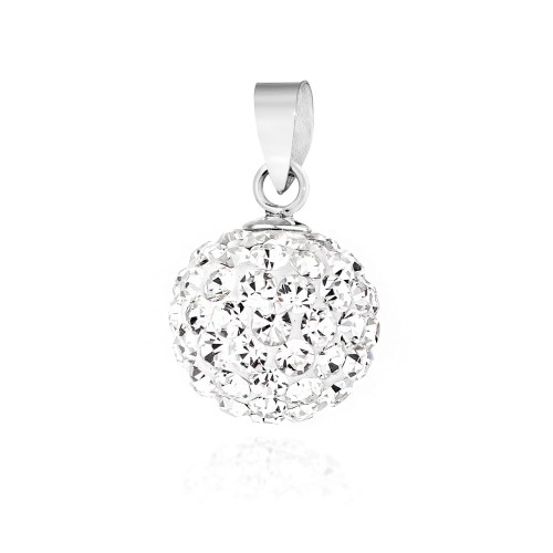 Srebrna zawieszka błyszczący koralik shamballa Swarovski 12mm Soledo