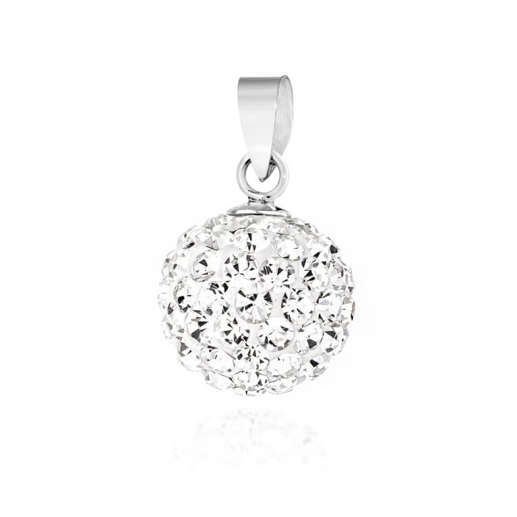 Srebrna zawieszka błyszczący koralik shamballa Swarovski 12mm Soledo