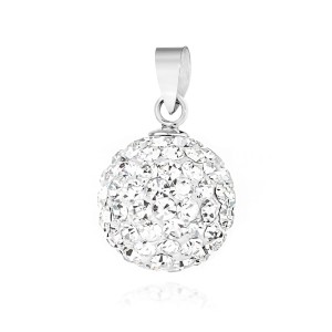 Srebrna zawieszka błyszczący koralik shamballa Swarovski 14mm Soledo