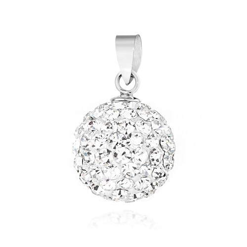 Srebrna zawieszka błyszczący koralik shamballa Swarovski 14mm Soledo