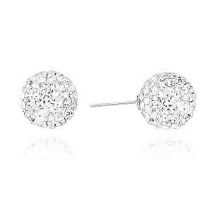 Srebrne kolczyki błyszczące kule shamballa Swarovski 14mm Soledo