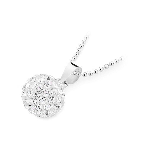 Srebrna zawieszka błyszczący koralik shamballa Swarovski 12mm Soledo