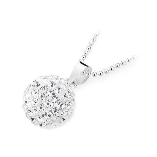 Srebrna zawieszka błyszczący koralik shamballa Swarovski 14mm Soledo