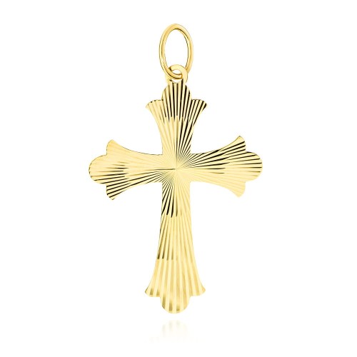 Duży złoty krzyżyk zdobiony diamentowany