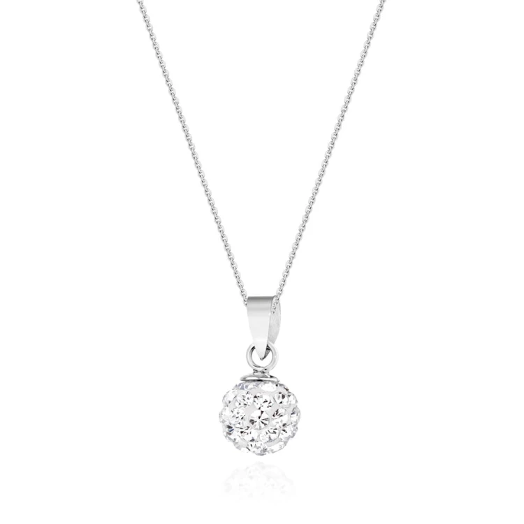 Naszyjnik Shamballa Swarovski zawieszka kulka 8mm łańcuszek