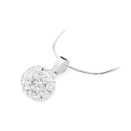 Naszyjnik Shamballa Swarovski zawieszka kulka 12mm łańcuszek