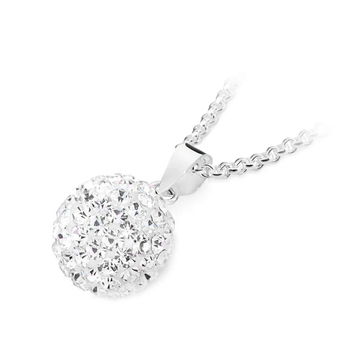 Naszyjnik Shamballa Swarovski zawieszka kulka 14mm łańcuszek
