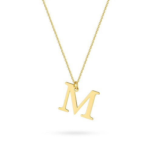 Złoty naszyjnik z zawieszką literka M N703-333-M marko