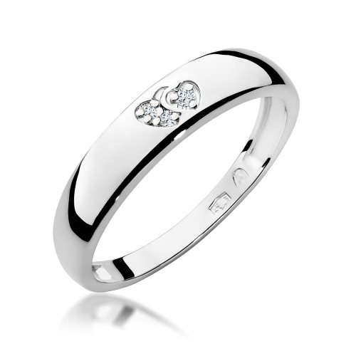 Pierścionek z białego złota serca z brylantami 0,02ct Od Serca W189-585-B0.02 marko