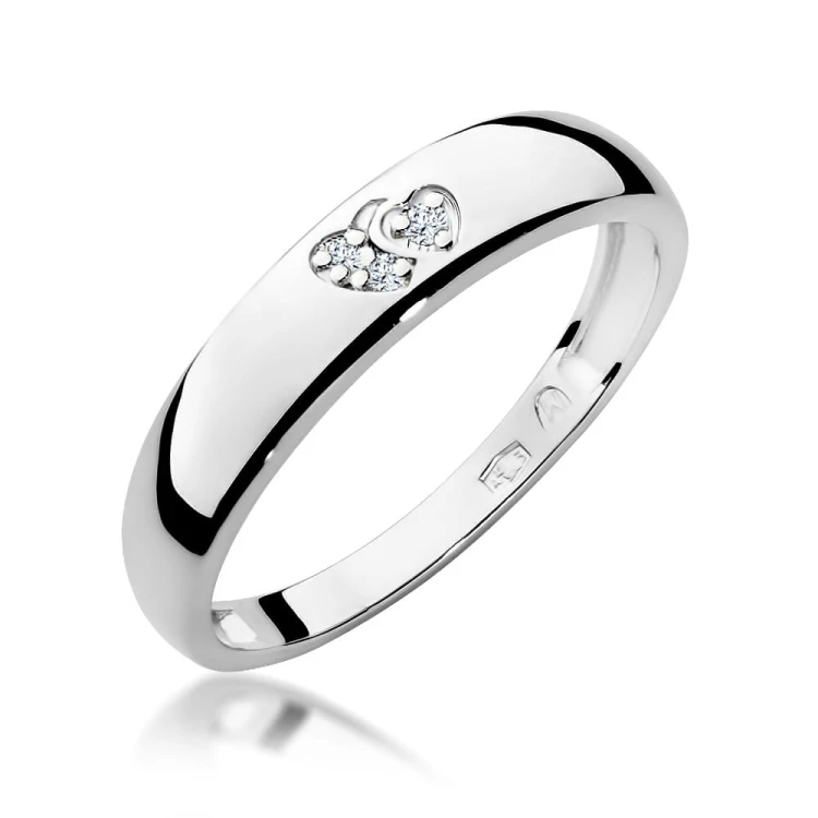 Pierścionek z białego złota serca z brylantami 0,02ct Od Serca W189-585-B0.02 marko