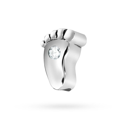 Srebrna zawieszka Charms stópka z białą cyrkonią Z521-925-B marko