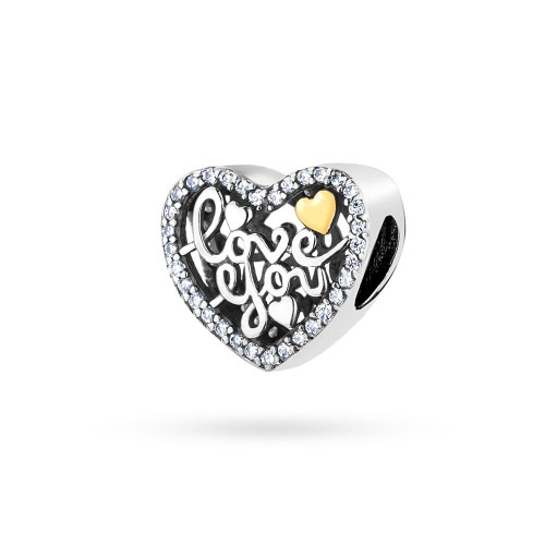 Srebrna zawieszka serce z cyrkoniami Charms Z523-925 marko