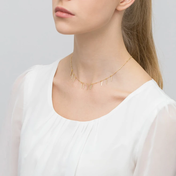 Pozłacany naszyjnik choker blaszki MARKO
