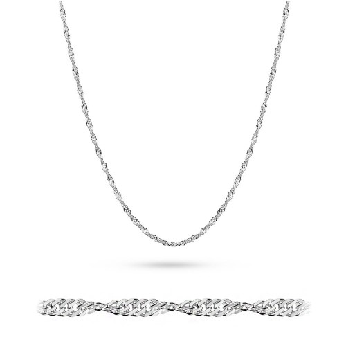 Srebrny łańcuszek skręcany 38cm Singapur L092-925-38 marko