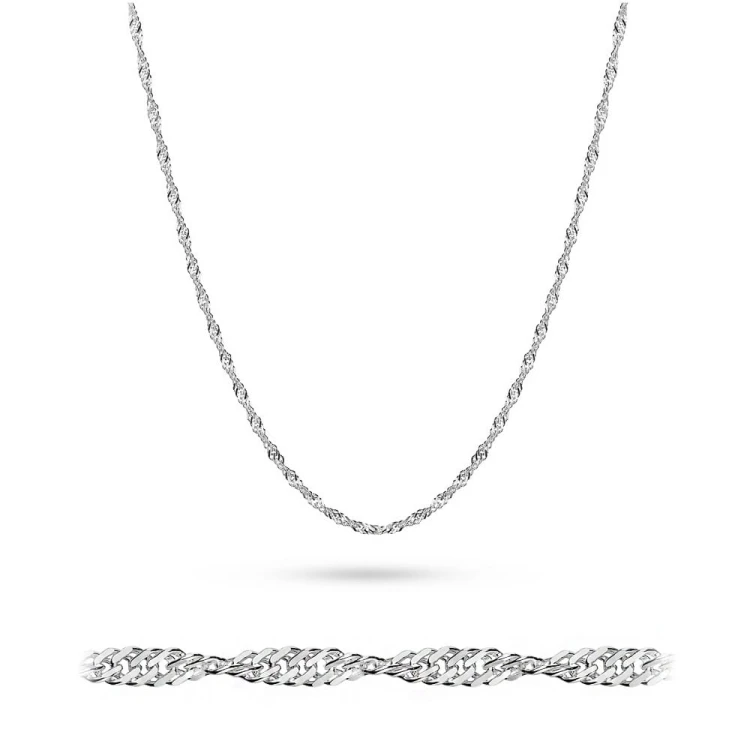 Srebrny łańcuszek skręcany 38cm Singapur L092-925-38 marko