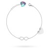 Bransoletka srebrna serce grawer infinity kryształ Swarovskiego vitrail light BG311-925-VL