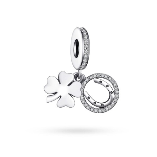 Srebrna zawieszka wisiorek na szczęście podkowa koniczynka Charms  Z552-925 marko