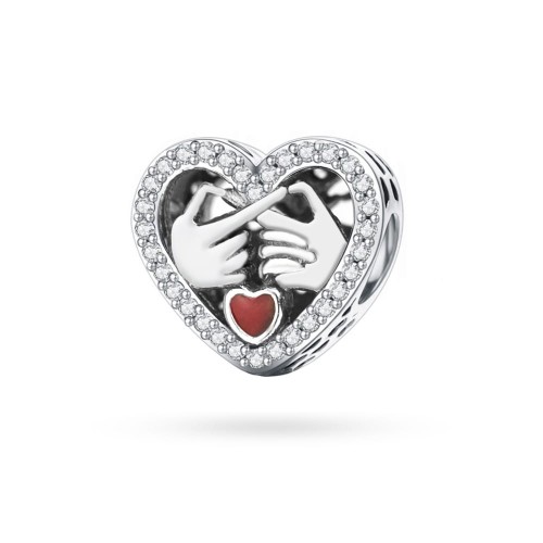 Srebrna zawieszka wisiorek splecione dłonie w sercu Charms Z549-925-C marko