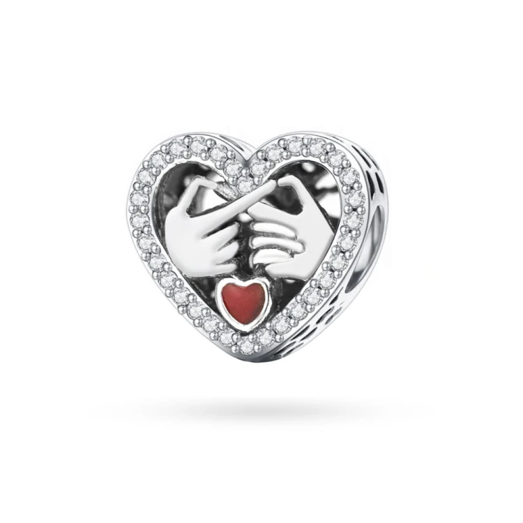 Srebrna zawieszka wisiorek splecione dłonie w sercu Charms Z549-925-C marko