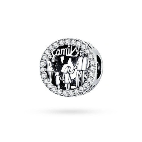 Srebrna zawieszka rodzina family cyrkonie Charms Z547-925 marko