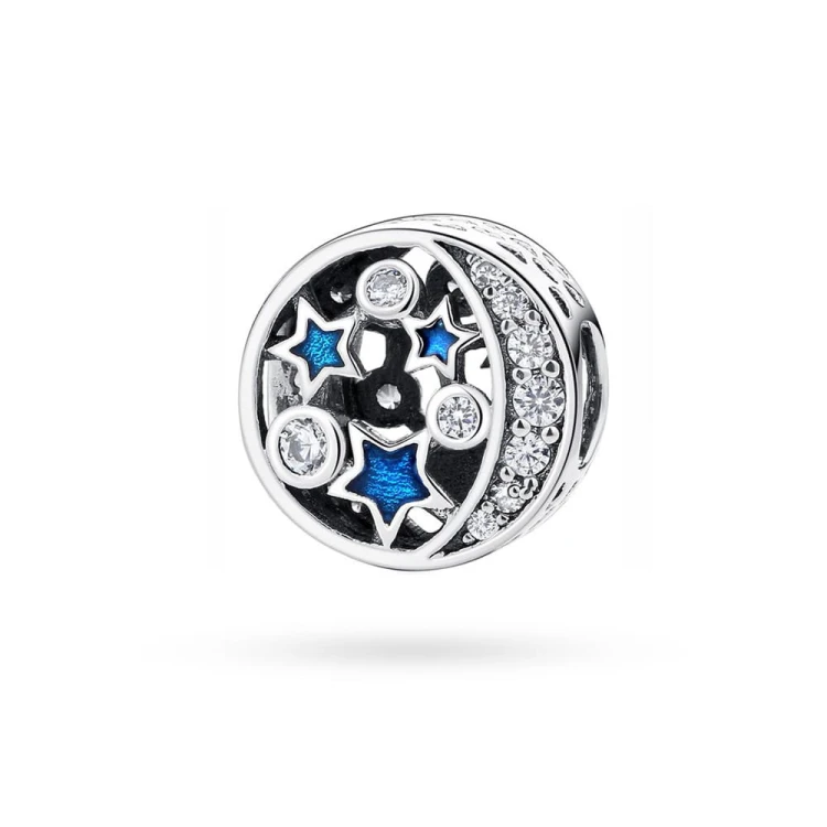 Srebrna zawieszka wisiorek gwiazdy księżyc cyrkonie Charms Z539-925 marko