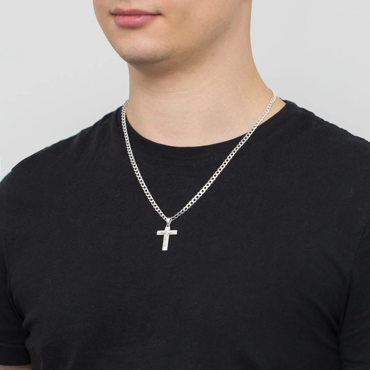 Srebrny krzyżyk nacinany zdobiony D368-925-S marko