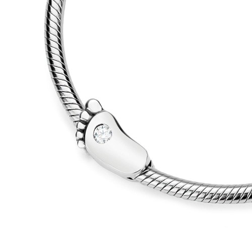 Srebrna zawieszka Charms stópka z białą cyrkonią Z521-925-B marko