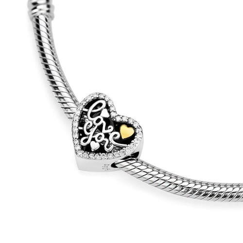 Srebrna zawieszka serce z cyrkoniami Charms Z523-925 marko