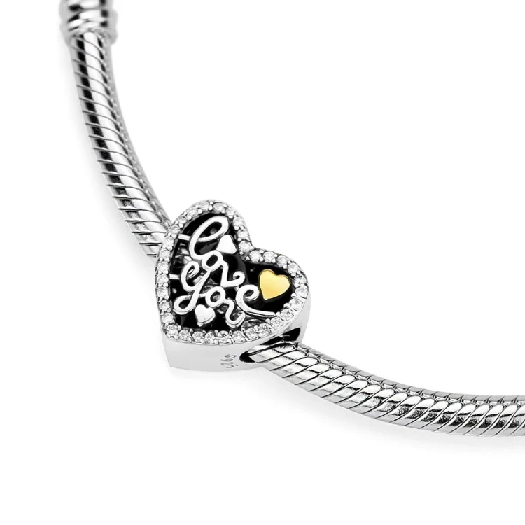 Srebrna zawieszka serce z cyrkoniami Charms Z523-925 marko