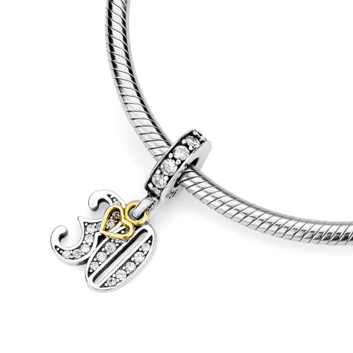 Srebrna zawieszka wisiorek 30 urodziny serce cyrkonie Charms Z543-925 marko