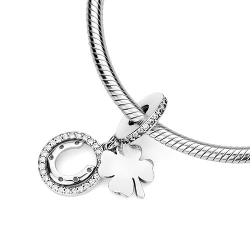 Srebrna zawieszka wisiorek na szczęście podkowa koniczynka Charms  Z552-925 marko