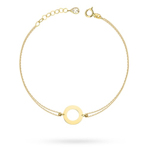 Bransoletka ring karmna złotym łańcuszku cyrkonia łezka Supreni B940-585 marko