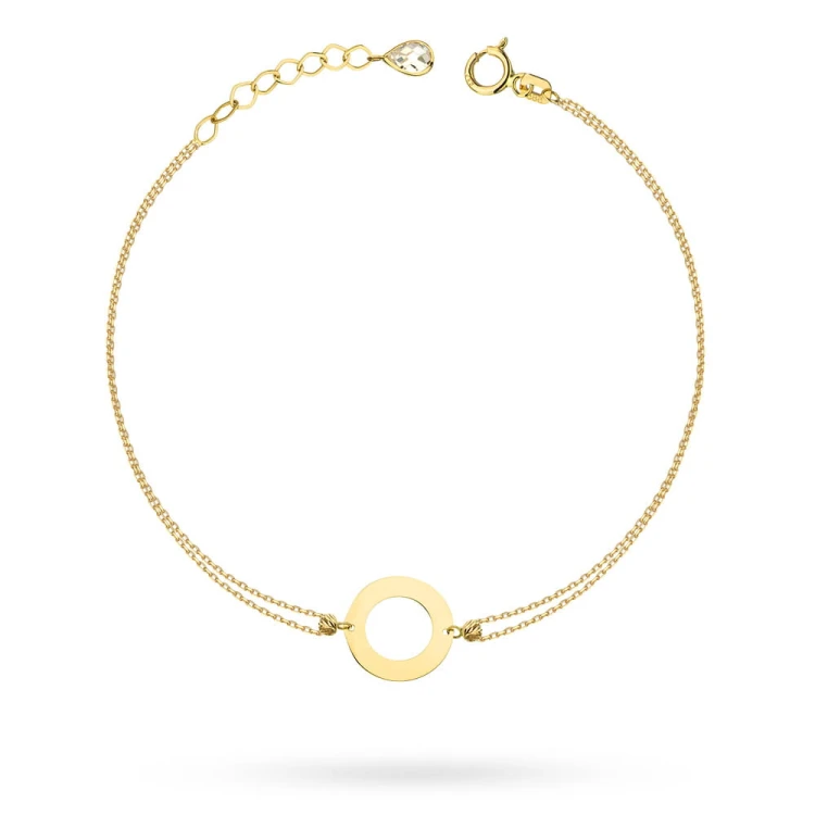 Bransoletka ring karmna złotym łańcuszku cyrkonia łezka Supreni B940-585 marko