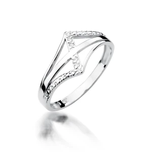 Pierścionek z białego złota z brylantami 0,03ct Obietnice