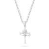 Srebrny krzyżyk patriotyczny na łańcuchu pancerka 55cm Bóg Honor Cnota Ojczyzna  D385-925-S-L221-55 marko