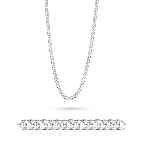 Srebrna łańcuszek męski podwójna Pancerka 60cm L230-925-60 marko