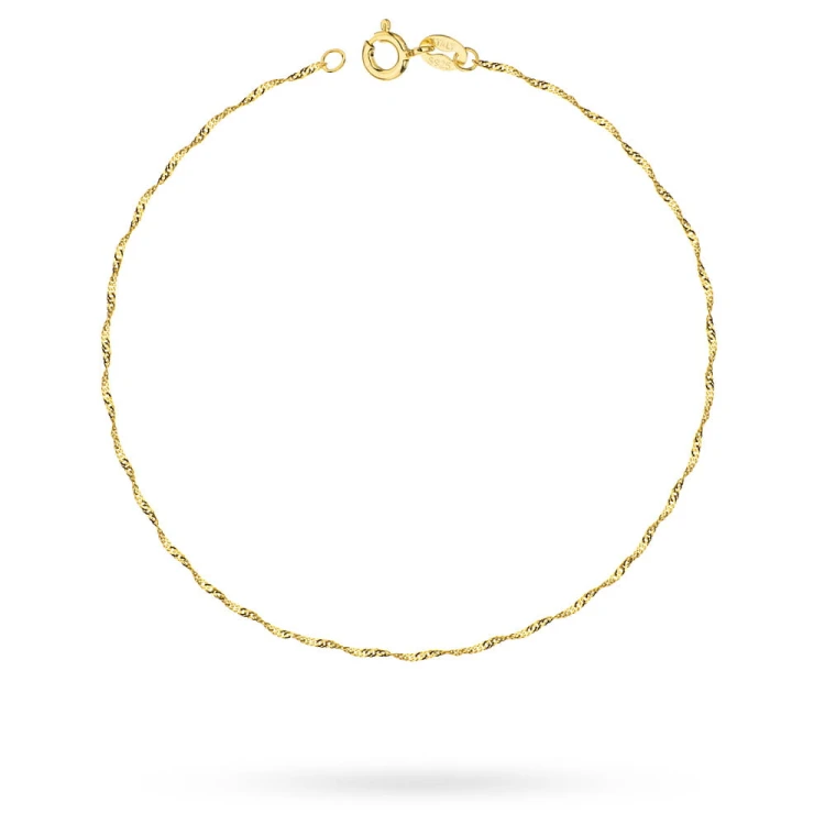 Złota bransoletka łańcuszek singapur dwie długości 17 i 19cm B388-333-19 marko
