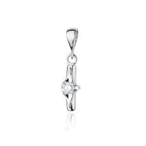 Zawieszka z białego złota romb z brylantem 0,08ct