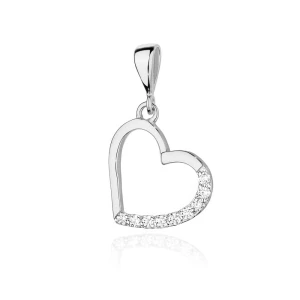 Wisiorek z białego złota serduszko z brylantami 0,13ct