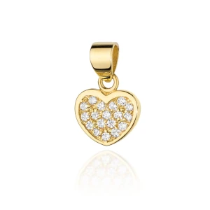 Złota zawieszka serduszko z brylantami 0,15ct