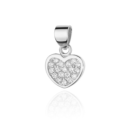 Zawieszka z białego złota serduszko z brylantami 0,15ct