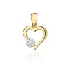 Złota zawieszka serce kółko z brylantami 0,15ct