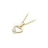 Złota zawieszka serce kółko z brylantami 0,15ct