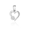 Zawieszka z białego złota serce kółko z brylantami 0,15ct