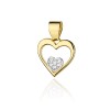 Złota zawieszka serce w sercu z brylantami 0,05ct