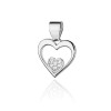 Zawieszka z białego złota serce w sercu z brylantami 0,05ct